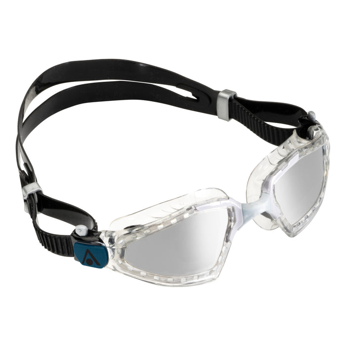Aqua Sphere Kayenne Pro Silver Titanium Mirrored Lens Swim Goggles, Clear / Black, 197240