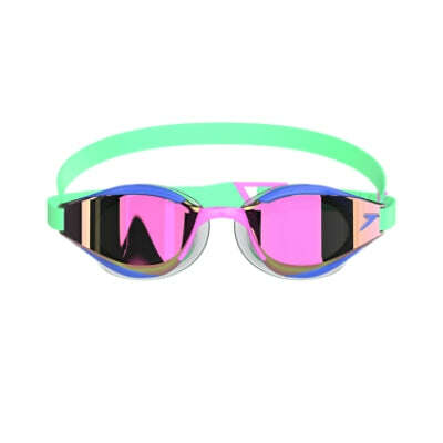 Speedo Fastskin Hyper Elite Mirrored Goggles, Green Glow/Cobalt Pop/Smoke/Ruby,Speedo,Treshers