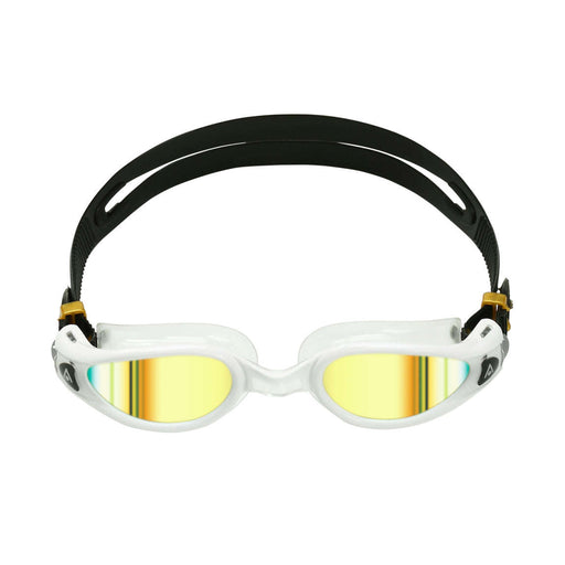 Aqua Sphere Kaiman EXO Gold Titanium Mirrored Swim Goggles, White/Black,Aqua Sphere,Treshers