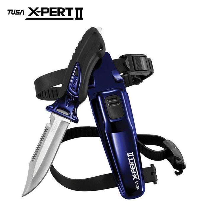 Treshers:Tusa X-PERT II , Pointed, Drop Point Blade Knife (FK-910),Cobalt Blue.