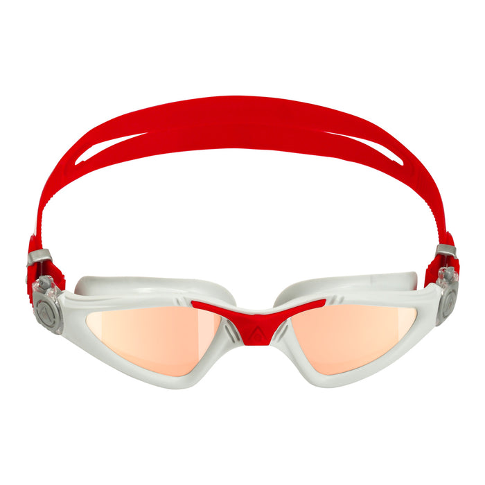 Aqua Sphere Kayenne Iridescent Mirrored Lens Swim Goggles, Red / Grey, 193580