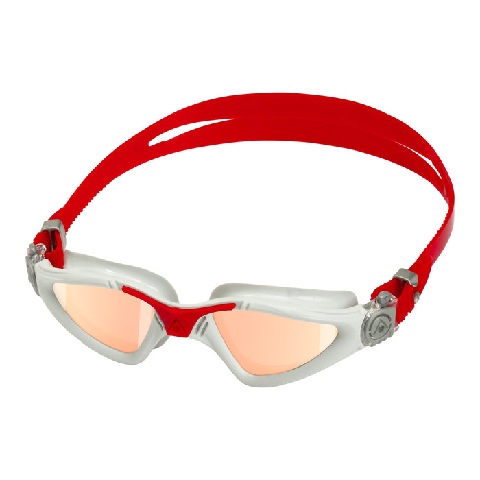 Aqua Sphere Kayenne Iridescent Mirrored Lens Swim Goggles, Red / Grey, 193580