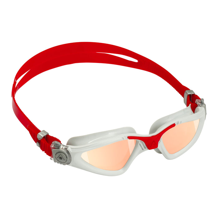 Aqua Sphere Kayenne Iridescent Mirrored Lens Swim Goggles, Red / Grey, 193580