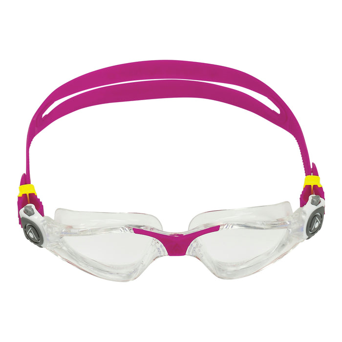 Aqua Sphere Kayenne Clear Lens Compact Fit Swim Goggles, Clear/Rasberry, 192050