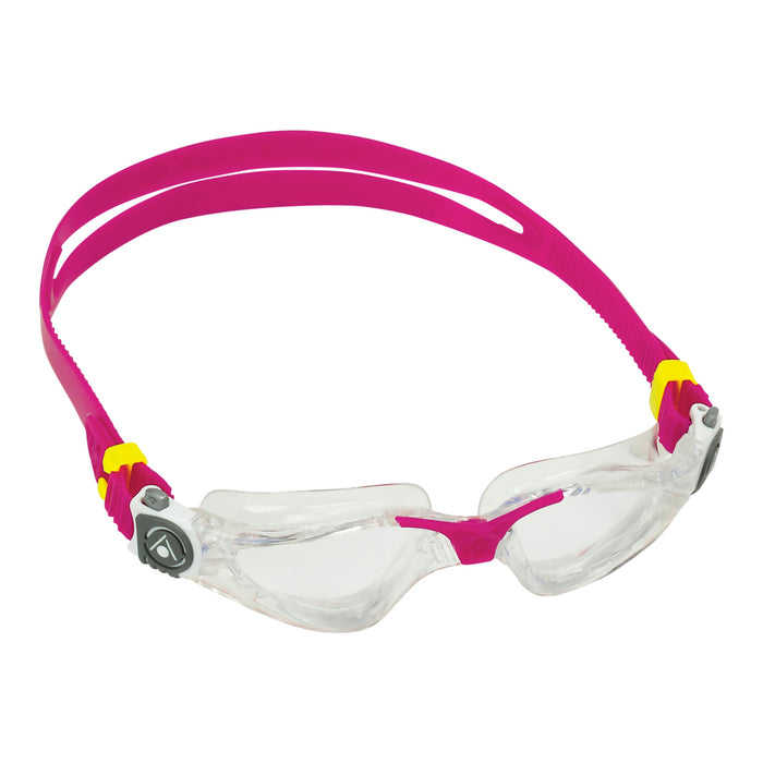 Aqua Sphere Kayenne Clear Lens Compact Fit Swim Goggles, Clear/Rasberry, 192050