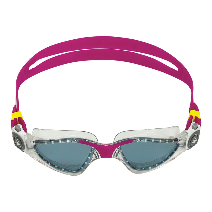 Aqua Sphere Kayenne Smoke Lens Compact Fit Swim Goggles, Clear/Rasberry, 192060