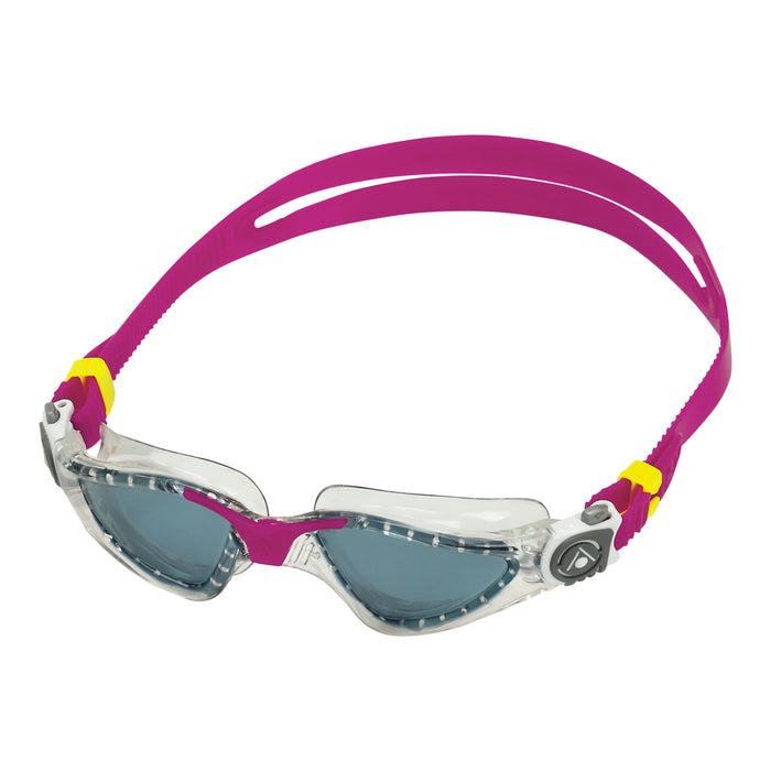 Aqua Sphere Kayenne Smoke Lens Compact Fit Swim Goggles, Clear/Rasberry, 192060