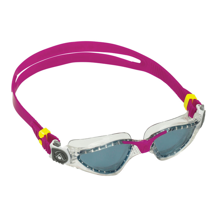 Aqua Sphere Kayenne Smoke Lens Compact Fit Swim Goggles, Clear/Rasberry, 192060