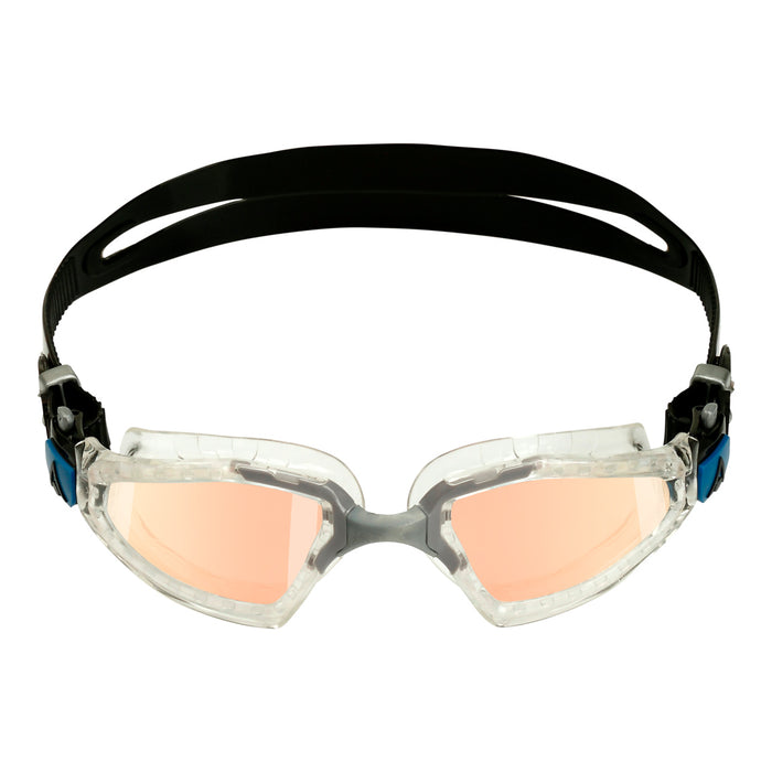 Aqua Sphere Kayenne Pro Iridescent Mirrored Lens Swim Goggles, Transparent / Grey, 193590