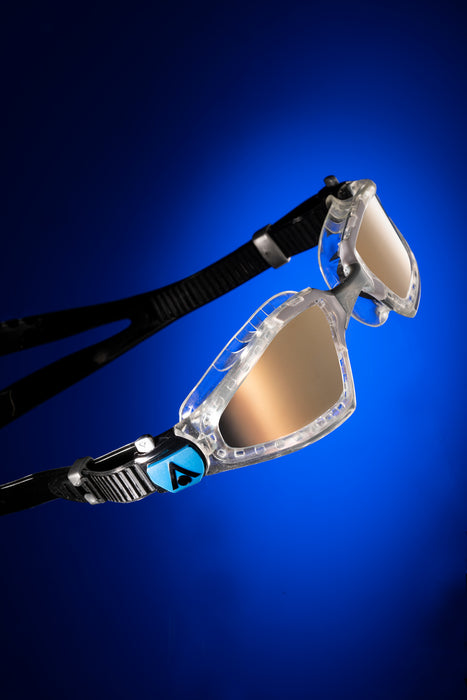 Aqua Sphere Kayenne Pro Iridescent Mirrored Lens Swim Goggles, Transparent / Grey