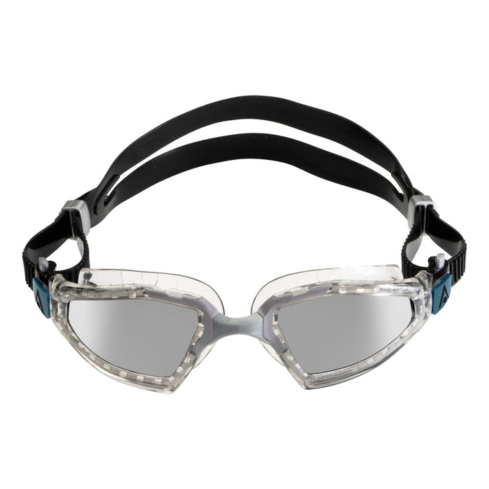 Aqua Sphere Kayenne Pro Silver Titanium Mirrored Lens Swim Goggles, Clear / Black, 197240