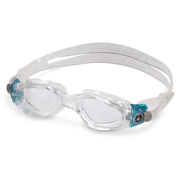 Aqua Sphere Kaiman Clear Lense Swim Goggles, Compact Fit, Translucent/Turquoise