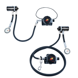 Dive Rite Regulator Sidemount Set 7' / 22" DIN with PSI gauges (imperial)