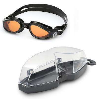 Aqua Sphere Kaiman Unisex Swim Goggles, Black with Amber Lens,Aqua Sphere,Treshers