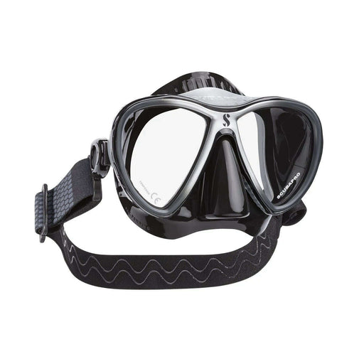 Treshers:Scubapro Synergy 2 Twin Scuba Mask With Comfort Strap, Clear Lens,Black/Black/Silver