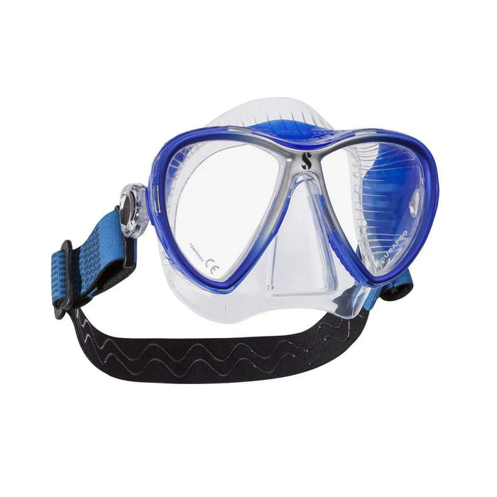 Treshers:Scubapro Synergy 2 Twin Scuba Mask With Comfort Strap, Clear Lens,Clear/Blue