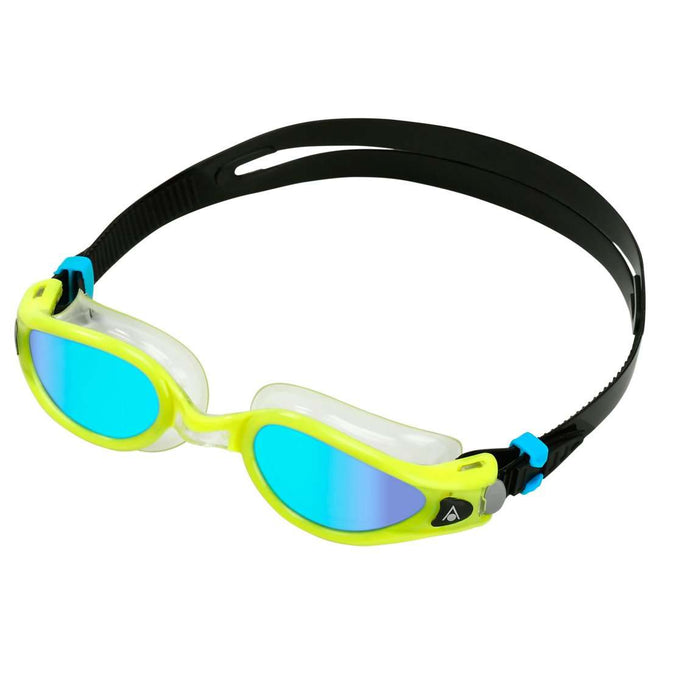 Aqua Sphere Kaiman EXO Blue Titanium Mirror Swim Goggles, Yellow/Clear,Aqua Sphere,Treshers
