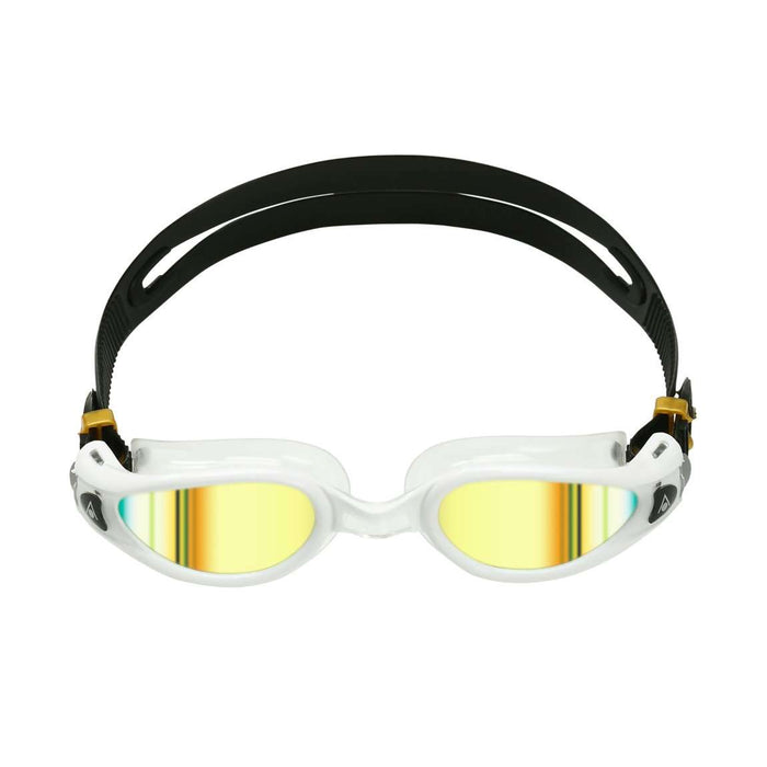 Aqua Sphere Kaiman EXO Gold Titanium Mirror Swim Goggles, White/Clear,Aqua Sphere,Treshers