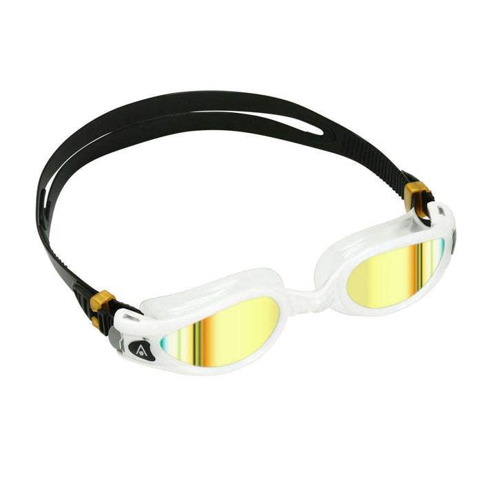 Aqua Sphere Kaiman EXO Gold Titanium Mirrored Swim Goggles, White/Black,Aqua Sphere,Treshers