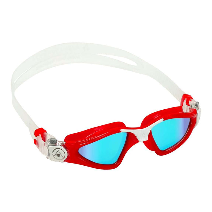 Aqua Sphere Kayenne Blue Titanium Mirror Lens Compact Fit Swim Goggles, Red/White, 191670,Aqua Sphere,Treshers