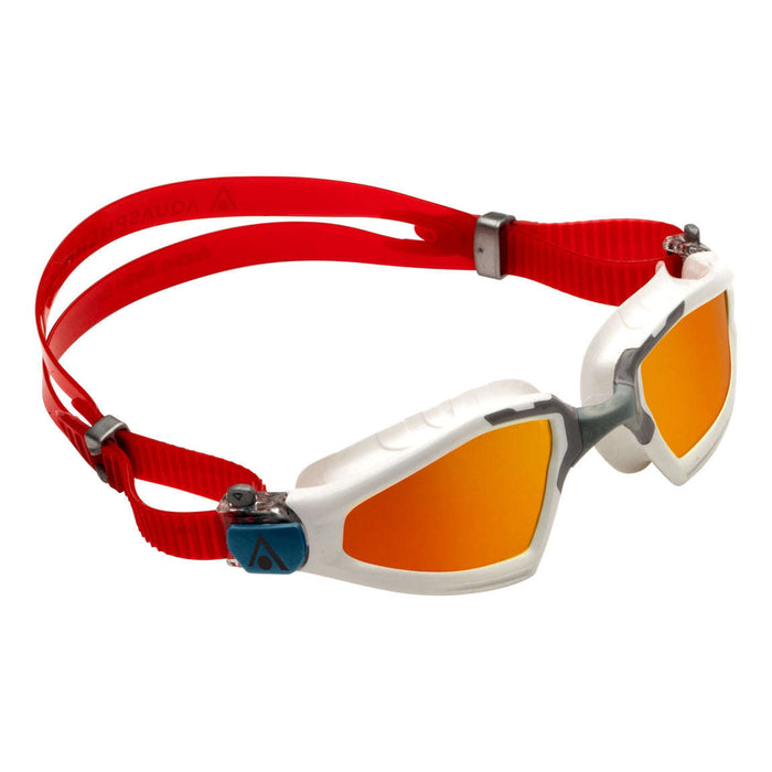 Aqua Sphere Kayenne Pro Red Titanium Mirrored Swim Goggles, White Grey, 192120,Aqua Sphere,Treshers