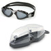 Aqua Sphere Kayenne Smoke Lens Swim Goggles, Black/Silver, 188910,Aqua Sphere,Treshers