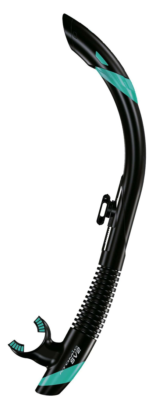 Treshers:Atomic Aquatics SV2 Semi-Dry Snorkel,Black/Aqua