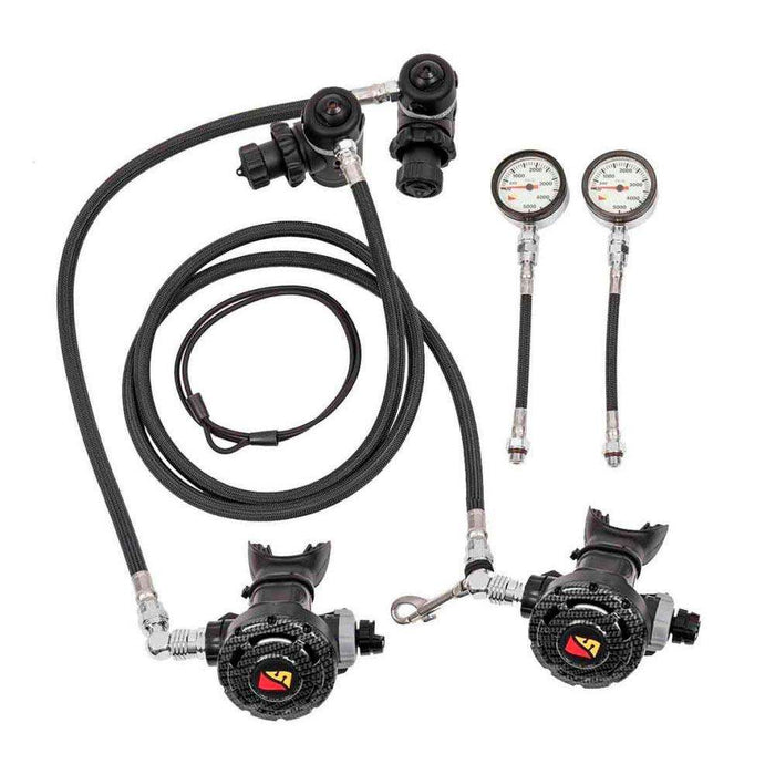 Dive Rite Regulator Sidemount Set 7' / 22" DIN with BAR gauges (metric),Dive Rite,Treshers