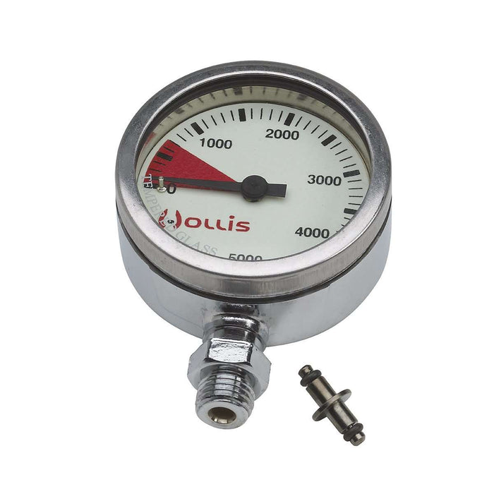 Hollis Pressure Gauge (SPG), Metal, No Hose/Boot, PSI,Hollis,Treshers