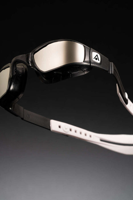 ninja goggles Michael Phelps Silver Titanium Mirrored Ninja Goggles, Black/White, 19 — Treshers