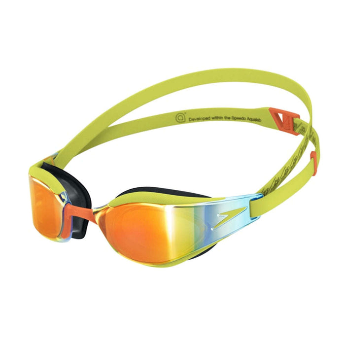 Speedo Fastskin Hyper Elite Mirrored Goggles, Lime Orange Gold