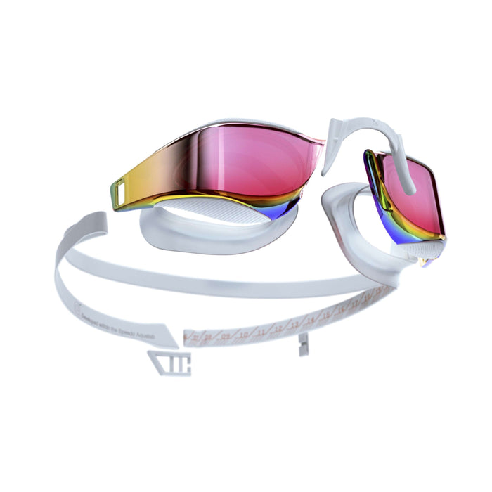Speedo Fastskin Hyper Elite Mirrored Goggles, White/Oxid Grey