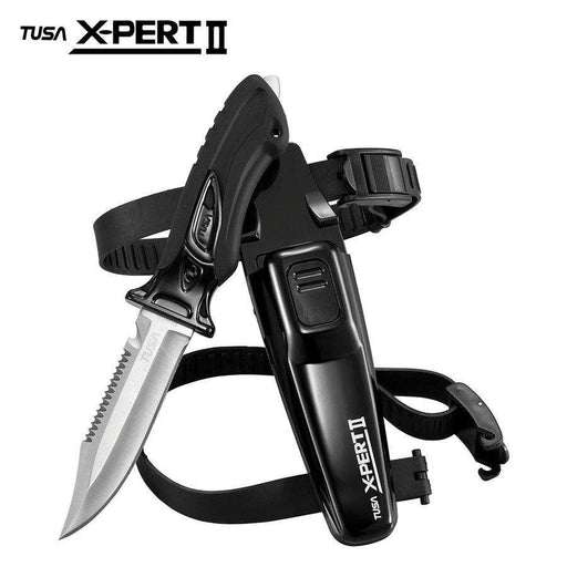 Treshers:Tusa X-PERT II , Pointed, Drop Point Blade Knife (FK-910),Black